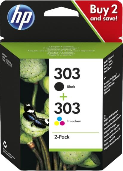 HEWLETT PACKARD Cartuccia originale HP multipack 303 nero + ciano